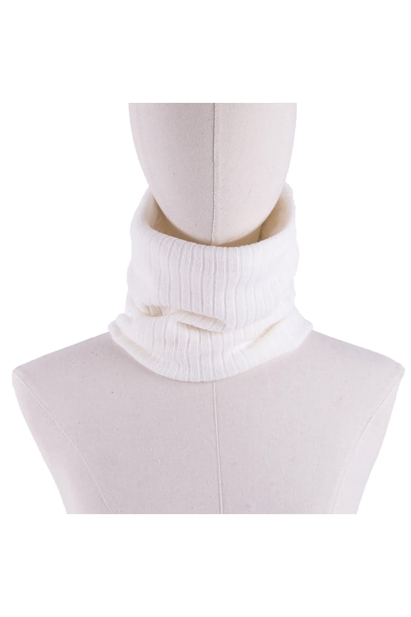 Neck Warmer, Winter Scarf Men Women Warm Knitted Scarves Wool Thick Scarf Men White