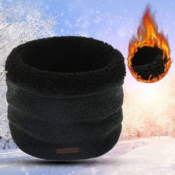 Duoif Neck Warmer, Winter Woolen Collar Warm Women Ski Scarf Cold Weather Men Knit Bib Double Bib Scarf for Women Green