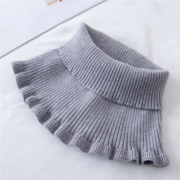 Duoif Neck Warmer, Women's Turtleneck Dickey Collar Knitted Detachable Collars Mock High Turtleneck Dickey Collar for Women Girl Scarf for Women Grey