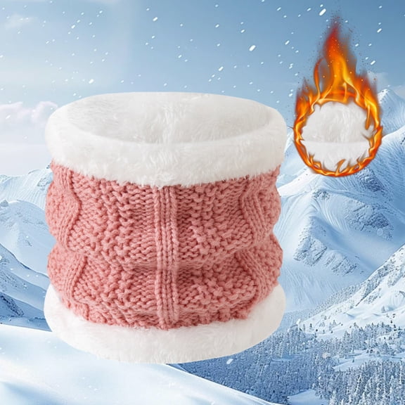 Duoif Neck Warmer, Women's Winter Warm Neck with Thick Velvet for Cold and Cycling Scarf for Women Pink