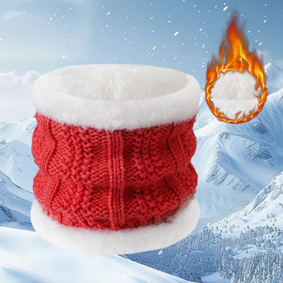Duoif Neck Warmer, Women's Winter Warm Neck with Thick Velvet for Cold and Cycling Scarf for Women Red