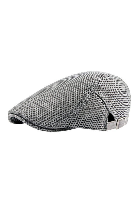 Newsboy Hats for Men, Men Breathable Mesh Summer Hat Newsboy Beret Cap Cabbie Flat Cap Cabbie Beret Hats for Men Grey