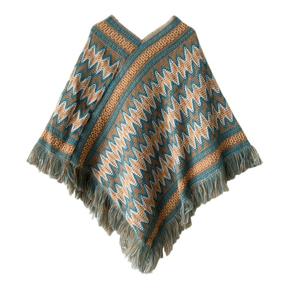 Duoif Poncho Sweater Women Thermal Shawl Women Fall Winter Scarf Classic Tassel Plaid Scarf Warm Soft Chunky Large Blanket Wrap Shawl Scarves 1 Pack Warm Scarf Cape Shawl Sweaters for Women Khaki