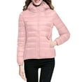 thumbnail image 1 of Duoif Puffer Jacket Womens Warm Lightweight Jacket Hooded Windproof Coat with Recycled Insulation Winter Slim Short Hooded Warm White Duck Down Coat Outerwear Womens Jacket Pink2 S, 1 of 2