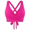 thumbnail image 1 of Duoif Push up Bikini Top, Women Swimwear Tops Underwire Full Coverage Bikini Top up Swim Crop Top Tie Back Bathing Suit Top Womens Bikini Hot Pink M, 1 of 4