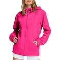 thumbnail image 1 of Duoif Rain Jacket Women, Lightweight Raincoats Zip up Outdoor Hiking Windbreaker Jackets with Hood Lightweight Raincoat Jackets for Women Hot Pink S, 1 of 7