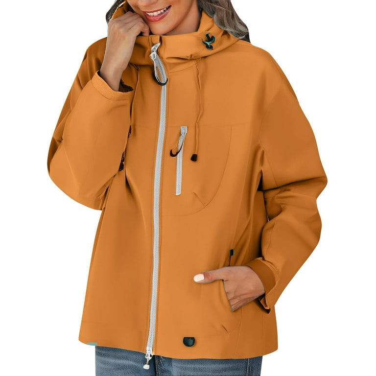 Duoif Rain Jacket Women Lightweight Windbreaker Jacket with Hood