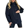 thumbnail image 1 of Duoif Rain Jacket Women, Raincoat Women Long Trench Coats Lined Windbreaker Travel Lightweight Jackets for Women Navy S, 1 of 8
