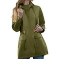 thumbnail image 1 of Duoif Rain Jacket Women, Women's Rain Jacket Plus Size Long Raincoat Lightweight Windbreaker Jackets with Pockets Jackets for Women Green S, 1 of 7
