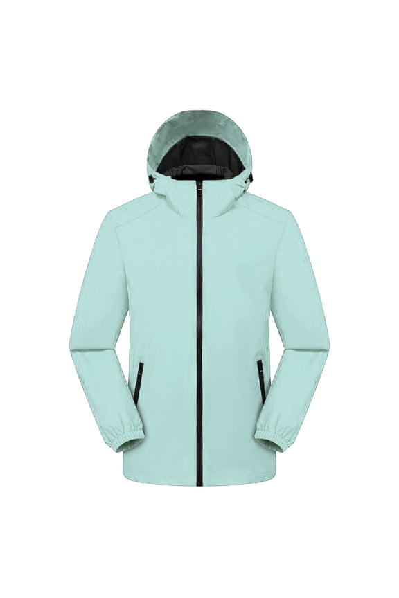 Rain Jacket Women, Women's Thin Charge Jacket Overcoat Cardigan Standing Collar Jacket Travel Camping Jackets for Women Light Green XXL