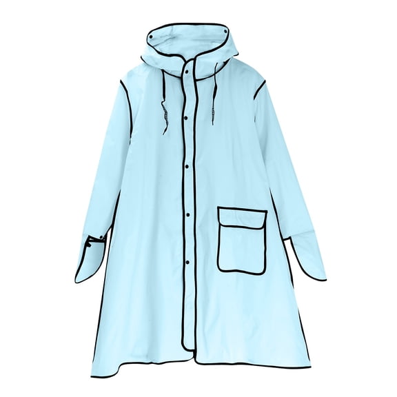 Duoif Rain Ponchos for Adults, Men'S and Women's Oversized Loose Windbreakers with Extended and Thickened and Windproof Straps Wrist Ponchos Adult Blue XXL