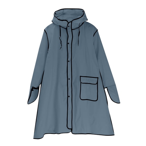 Duoif Rain Ponchos for Adults, Men'S and Women's Oversized Loose Windbreakers with Extended and Thickened and Windproof Straps Wrist Ponchos Adult Grey XL