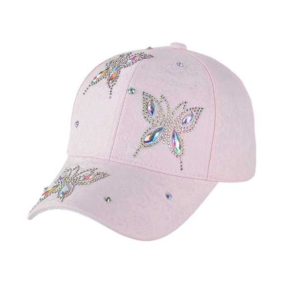 Duoif Rhinestone Baseball Caps for Women Men Sequins Casual Sports Cap Rhinestone Hat Sequin Hat