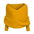 thumbnail image 1 of Duoif Scarf Shawl Wraps for Women Scarf Knitting Wool Warm Outdoorladies Womens Solid Color Shawl Yellow, 1 of 1