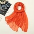 thumbnail image 1 of Duoif Scarves for Women Lightweight Women Summer Casual Colorful Multicolor Solid Color Chiffon Thin Regular Silk Scarf Womens Scarves Orange, 1 of 3