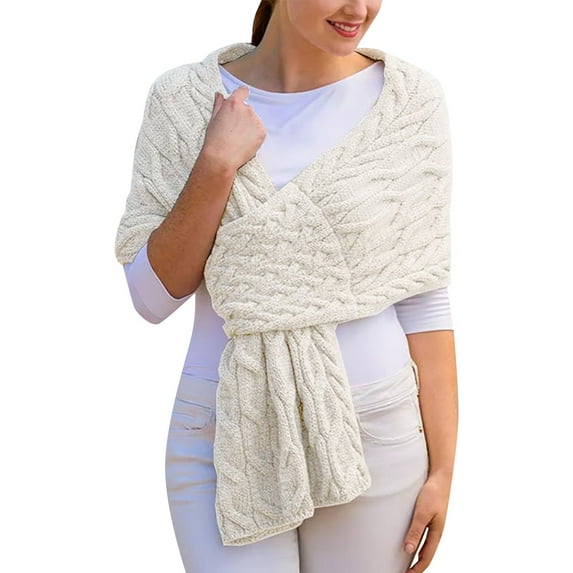 Womens Shawls, Duoif Autumn and Winter New Women's Scarf Fashion Knitted Shawl Scarf Shawl Wraps for Women White