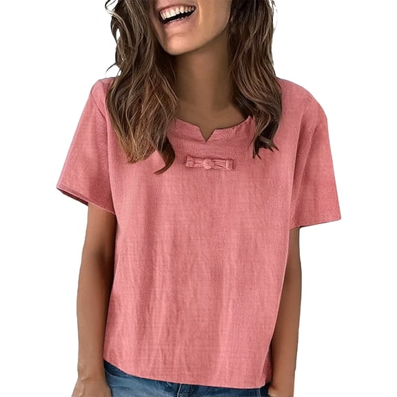 Duoif Shirts for Women, Women's Loose and Comfortable Oversized Trendy T Shirt Top Womens Shirts Red XXL