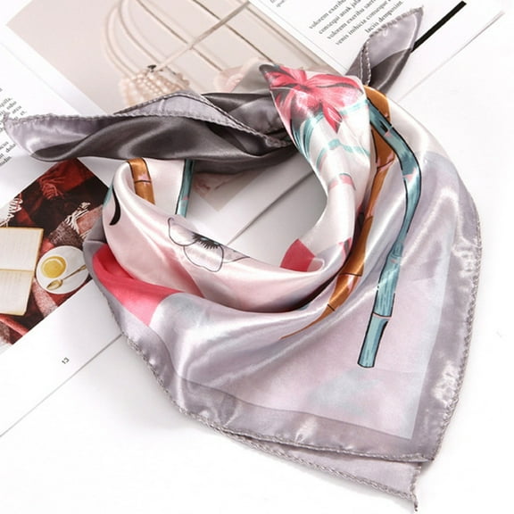 Duoif Silk Hair Scarf, Protective Headband Wrap Scarf Sets– Women Multi-Purpose Coverage Scarf for Women Purple 50X50