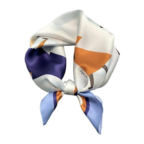 Duoif Silk Scarf for Women Silk Scarf Small Square Scarf Ladies Silk Scarf Spring and Summer Thin Fashion Retro Scarf Satin Scarf Head Scarf Blue1