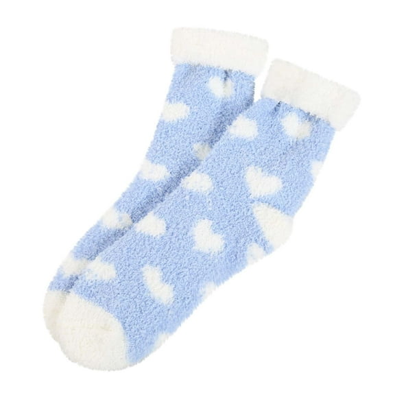 Duoif Socks for Women, Women Warm Plush Slipper Sock Winter Microfiber Crew Socks Casual Sleeping Fuzzy Cozy Sock Mens Socks A A