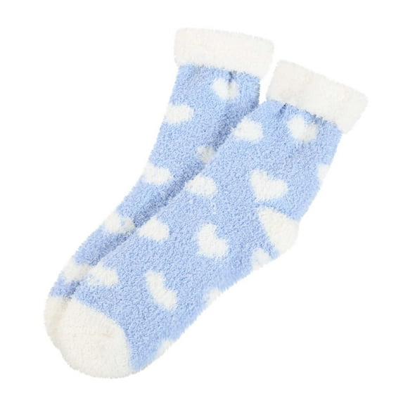 Duoif Socks for Women, Women Warm Plush Slipper Sock Winter Microfiber Crew Socks Casual Sleeping Fuzzy Cozy Sock Mens Socks A A