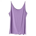 thumbnail image 1 of Duoif Spaghetti Strap Tank Top for Women Sleeveless Tops with Built in Bras Shelf Bra Padded Shirt 2025 Casual Tanks Loose Fit Womens Shirts Purple XL, 1 of 6