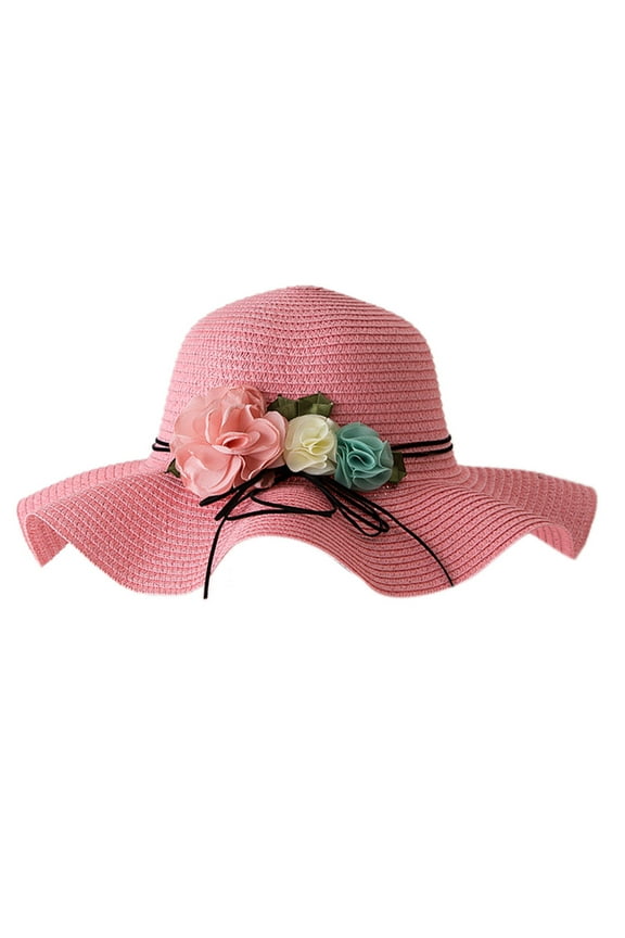 Sun Hats for Women Hat Ladies Travel Flower Foldable Summer Beach Wide Caps Sun Baseball Caps Beach Hats for Women Watermelon Red