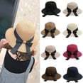 thumbnail image 1 of Duoif Sun Hats for Women, Straw Beach Hat Uv Sun Protection, Foldable Bowknot Sun Beach Hats Summer Hat Wide Brim Straw Sun Hat B, 1 of 2