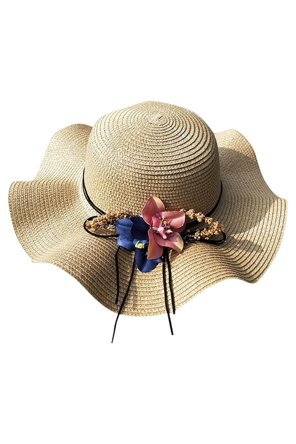 Sun Hats for Women, Womens Sun Hat Flower Hat Outdoor Large Sun Beach Hat Beach Hats for Women Yellow