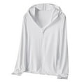 thumbnail image 1 of Duoif Sun Shirt Women, Women's 50+ Sun Clothing Zip up Lightweight Hoodie Hiking Sun Shirt Athletic Jackets for Women White XL, 1 of 4
