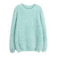 thumbnail image 1 of Duoif Sweaters for Women Trendy Autumn and Winter Oversize Womens Pullover Bottoming Shirt Loose Womens Sweater Round Neck Sweater Women's Sweaters Womens Tops Green S, 1 of 2