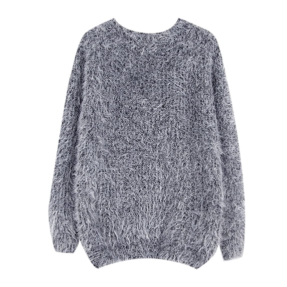 Duoif Sweaters for Women Trendy Autumn and Winter Oversize Womens Pullover Bottoming Shirt Loose Womens Sweater Round Neck Sweater Women's Sweaters Womens Tops Grey XL