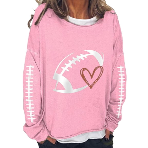 Duoif Sweaters for Women Trendy Sorry Can't Football Bye Shirt Funny Football Lover Gift Loose Casual Long Sleeve Sweatshirt Tops Women's Sweaters Womens Tops Red2 XXL