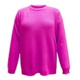 thumbnail image 1 of Duoif Sweaters for Women Trendy Women's 2025 Crew Neck Long Sleeve Casual Loose Ribbed Knit Solid Soft Pullover Sweater Tops Women's Sweaters Womens Tops Hot Pink S, 1 of 7