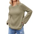 thumbnail image 1 of Duoif Sweaters for Women Trendy Women's Casual Long Sleeve Pullover Sweaters Crew Neck Oversized Ribbed Knit 2025 Fall Winter Sweater Jumper Tops Women's Sweaters Womens Tops Army Green L, 1 of 6