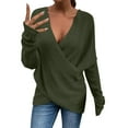 thumbnail image 1 of Duoif Sweaters for Women Trendy Women Fashion Solid Color Long Loose Long Sleeve Knit Sweater Coat Women's Sweaters Womens Tops Army Green M, 1 of 5
