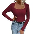 thumbnail image 1 of Duoif Sweaters for Women Trendy Women's Sexy Slim Solid Color Square Neck Knitting Sweater in Autumn and Winter Women's Sweaters Womens Tops A M, 1 of 5