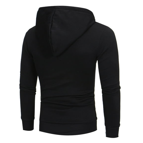 Duoif Sweatshirts for Men Hoodie Mens' Sweatshirt Hooded Sleeve Coat Long Outwear Tops Jacket Long Sleeve Shirts for Men Black M