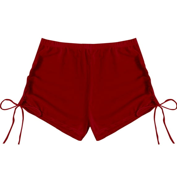 Duoif Swim Shorts Women, Bikini Bottoms for Women High Waist Breathable Chiffon Swim Shorts Full Coverage 2025 Summer Beach Bikini Bottoms Bathing Suit Bottoms Red XL