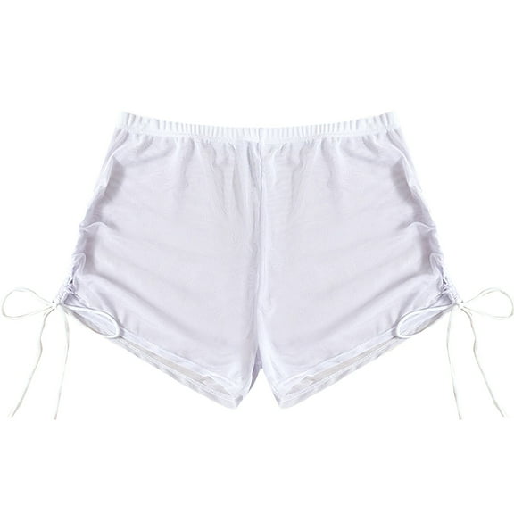 Duoif Swim Shorts Women, Bikini Bottoms for Women High Waist Breathable Chiffon Swim Shorts Full Coverage 2025 Summer Beach Bikini Bottoms Bathing Suit Bottoms White S