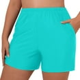 thumbnail image 1 of Duoif Swim Shorts Women Plus Size High Waist Bikini Bottoms Swim Briefs Beach Shorts Ruched Bottom High Cut Swim Bottom Full Coverage Swimsuit Bottom Sports Yoga Shorts Swimbottom Mint Green XL, 1 of 7