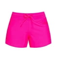 thumbnail image 1 of Duoif Swim Shorts Women, Women's Summer Casual Loose Solid Shorts Colorful Contrast Tie up Beachwear Competitive Swimwear#Square Cut Swimsuit Bottoms for Women Hot Pink S, 1 of 3