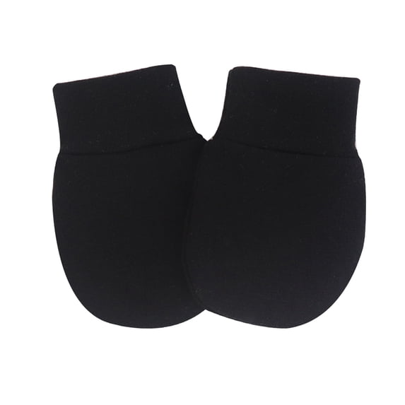 Duoif Unisex Baby Mittens No Scratch Cotton Gloves 0-6 Months Under $5, Black One Size