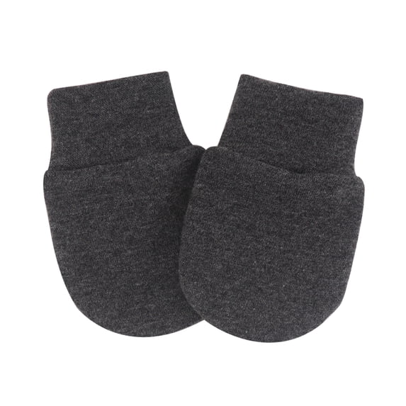 Duoif Unisex Baby Mittens No Scratch Cotton Gloves 0-6 Months Under $5, Dark Gray One Size