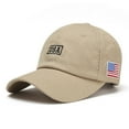 thumbnail image 1 of Duoif Unisex Usa Flag Embroidery Baseball Cap Adjustable, Khaki One Size, 1 of 2