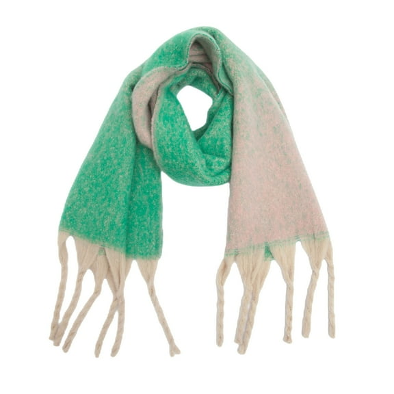 Duoif Warm Scarf for Women Winter Soft Shawl Europe and The States Winter Thickened Collar Loop Yarn Coarse Fringe Gradient Color Scarf for Women Beige