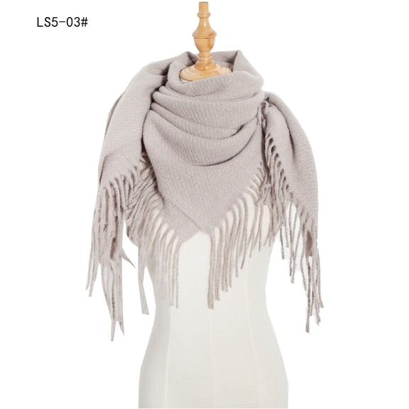 Duoif Warm Scarf for Women Winter Soft Scarf Women Winter Scarf Casual Fashion Colorful Tassel Shawl Scarf for Women D