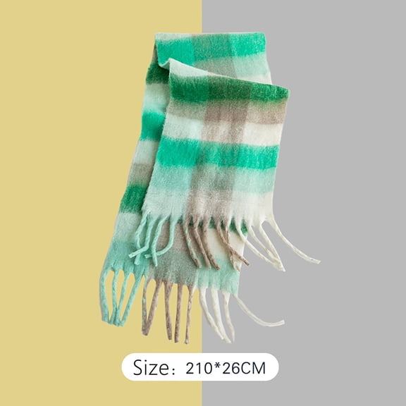 Duoif Warm Scarf for Women Winter Soft Women's Outdoor Fashion Casual Versatile Atmosphere Warm Winter Scarf for Women Green
