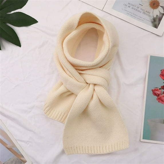Duoif Winter Scarf for Women Warm Solid Color Scarf for Women Autumn and Winter Solid Color Patch Versatile and Fashionable Knitted Scarf for Men Beige