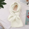 thumbnail image 1 of Duoif Winter Scarf for Women Warm Solid Color Scarf for Women Autumn and Winter Solid Color Patch Versatile and Fashionable Knitted Scarf for Men White, 1 of 3